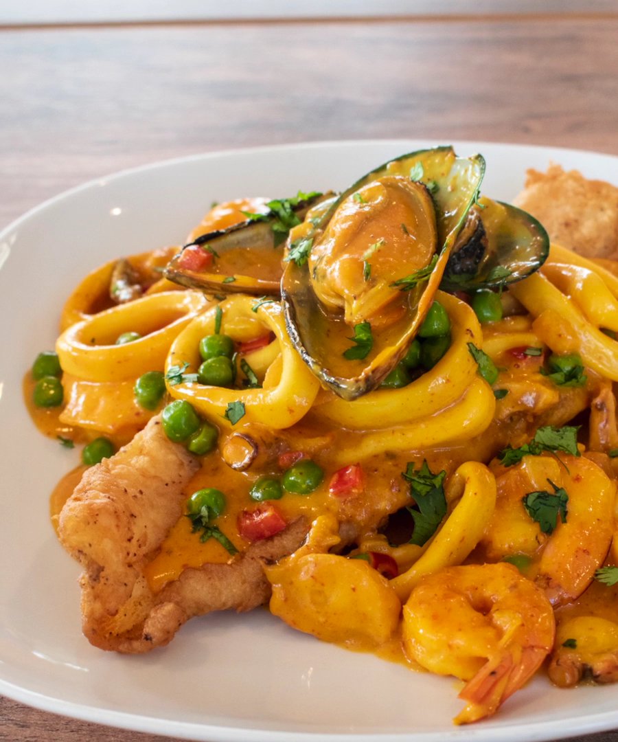 Peruvian dishes on a restaurant table